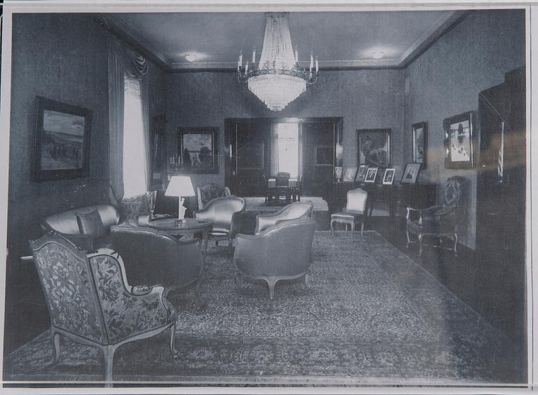 SKÅL, glas, Riihimäen Lasi, gravering möjligen Teodor Käppi, 1930-tal.