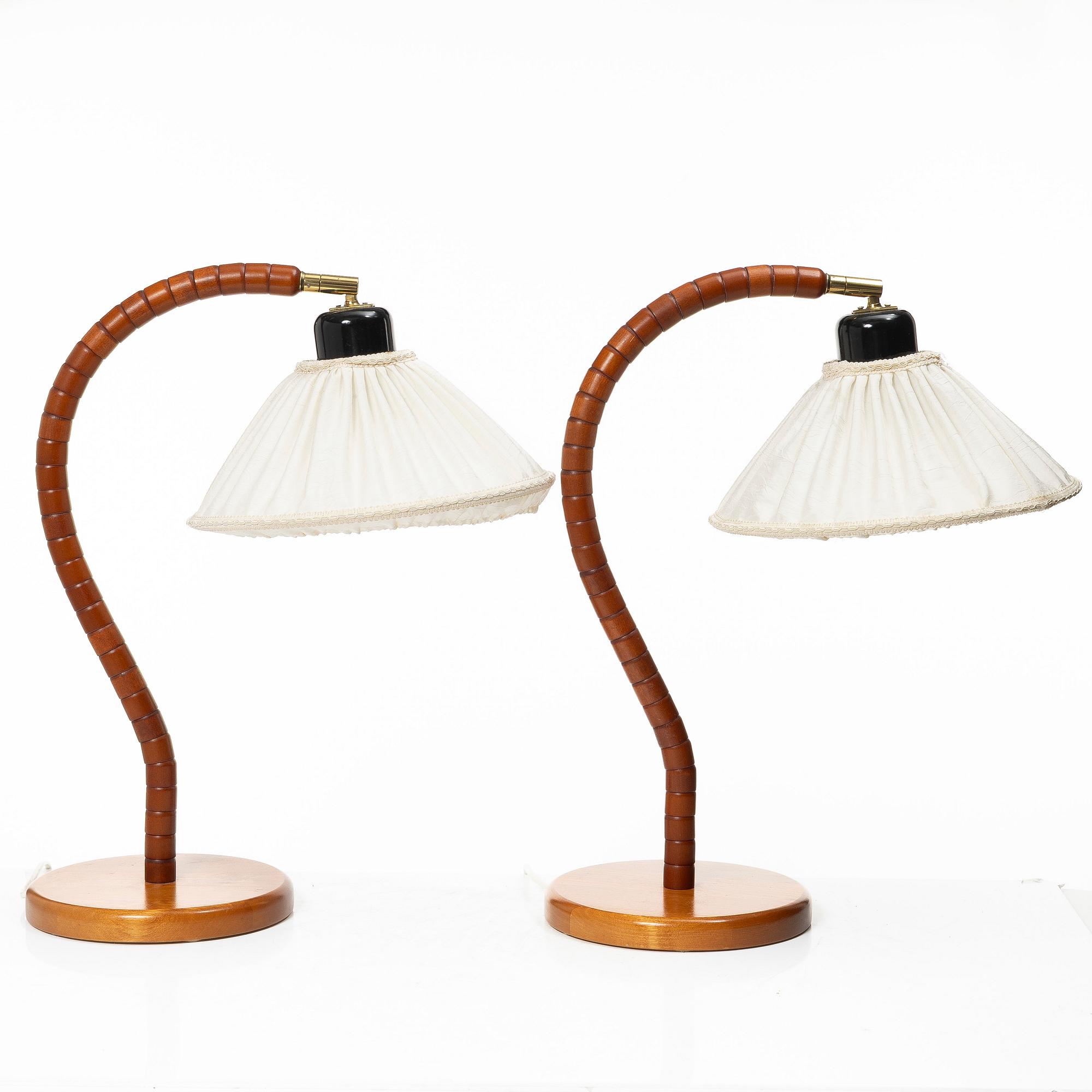 A pair of table lamps, Markslöjd, Sweden, second half of the 20th century.