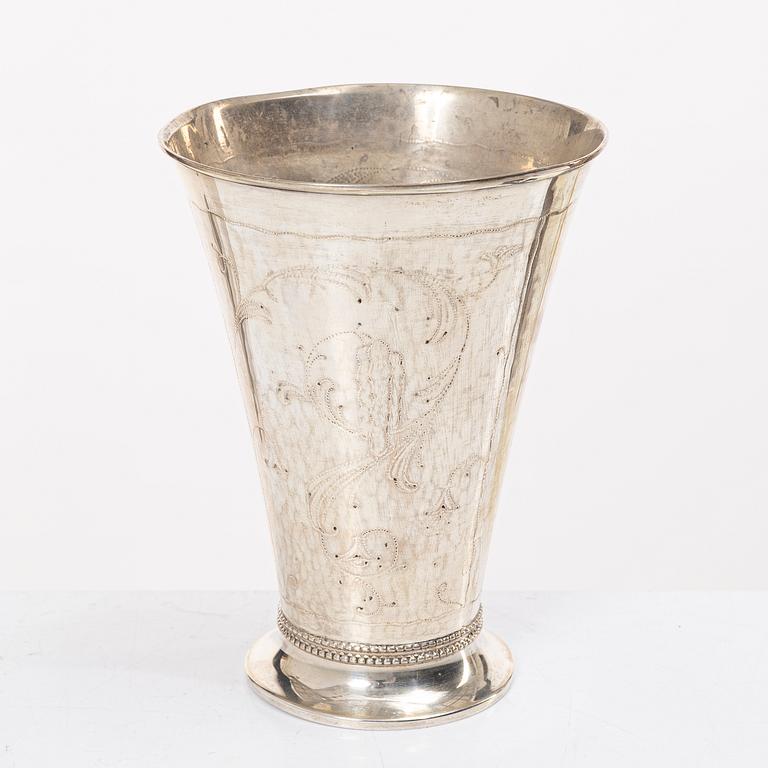 Oscar Sjögren, bägare, silver, Stockholm 1927.