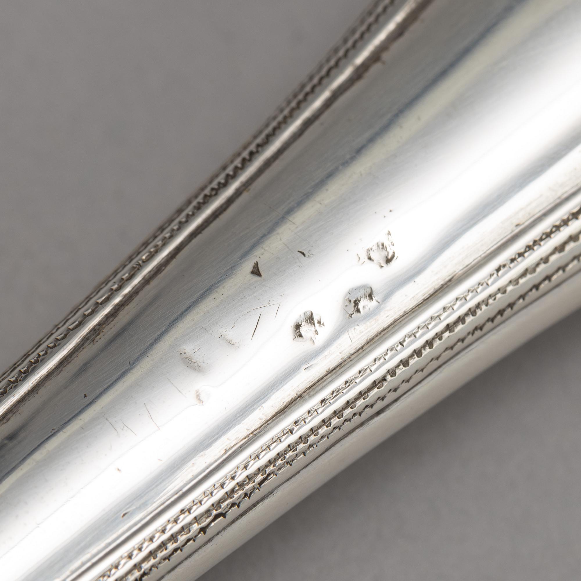 A set of Swedish Art Nouveau carving cutlery, mark of  B Erlandson, Kristianstad 1912.