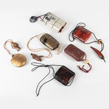 A set of six Japanes inros, 19th Century.