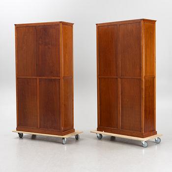 Bookcases, a pair, crafted by cabinetmakers in Hong Kong.