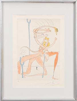 Salvador Dalí, kolorerad torrnål, 1974, signerad och numrerad43/300.
