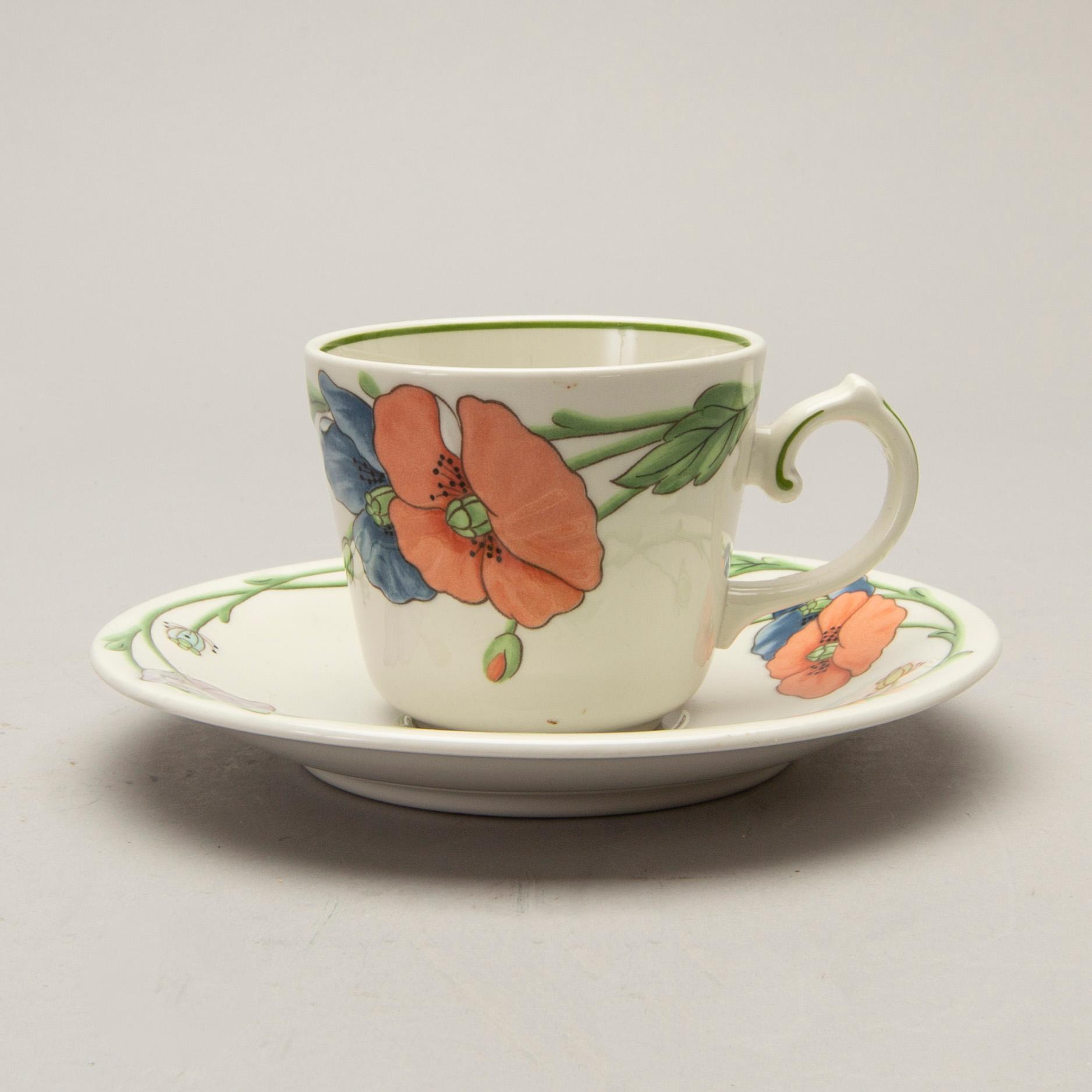 SERVIS Villeroy Boch 27 dlr "Amapola" porslin 1900-talets senare del.