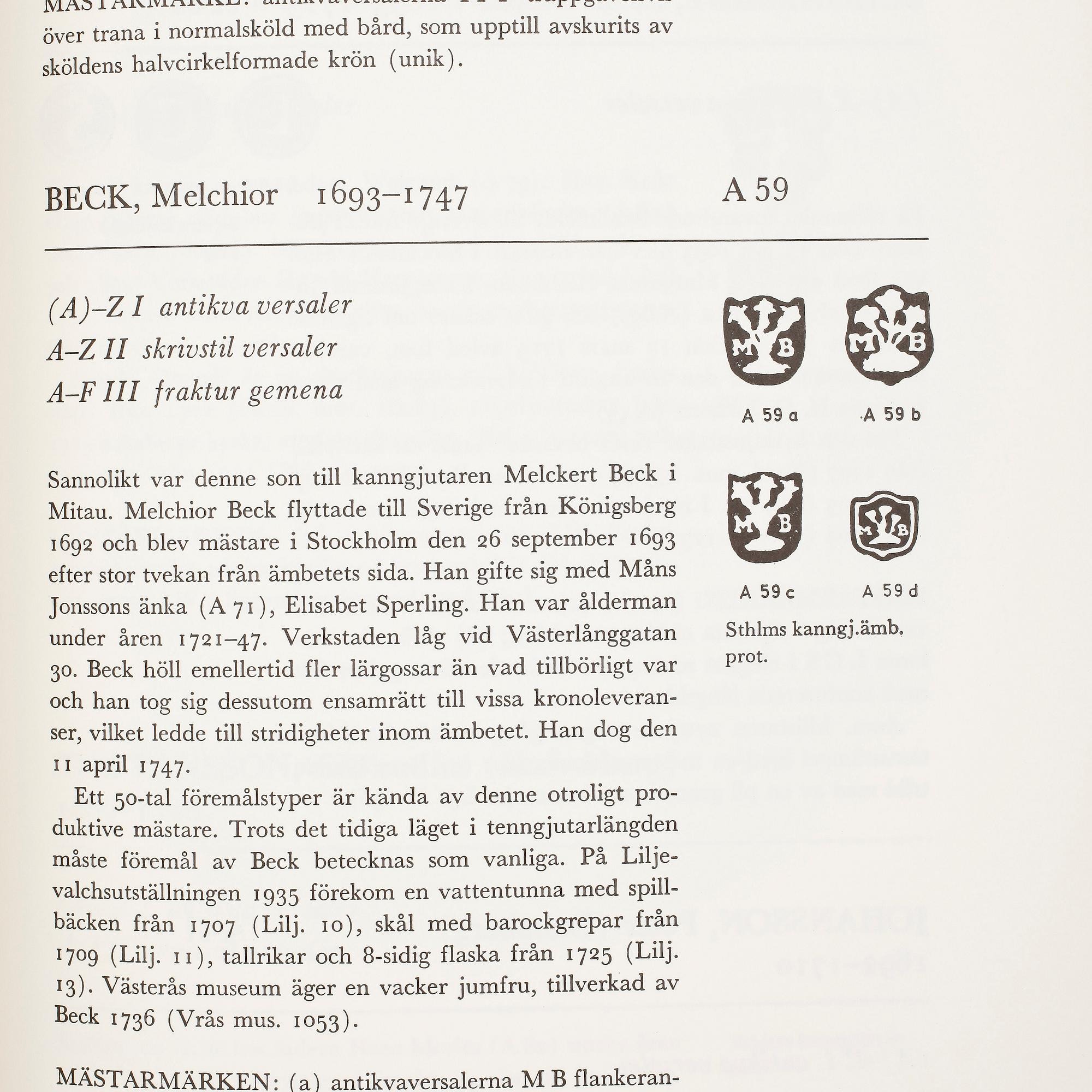 BOK, "Tenngjutare i Sverige", Birger Bruzelli, Stockholm 1967.