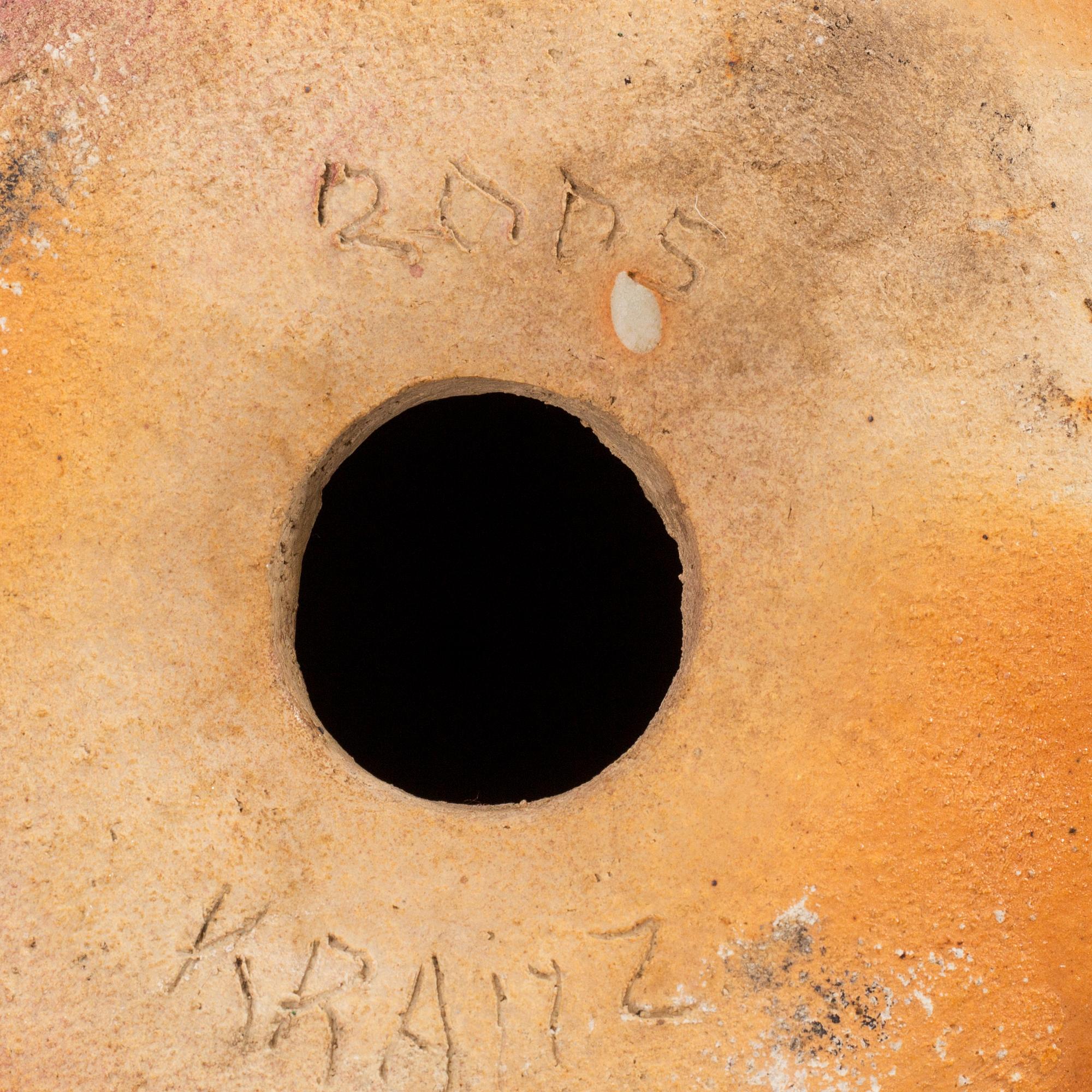 ULLA & GUSTAV KRAITZ, a glazed stoneware sculpture of an apple, Fogdarp, Förslöv, Sweden 2005.