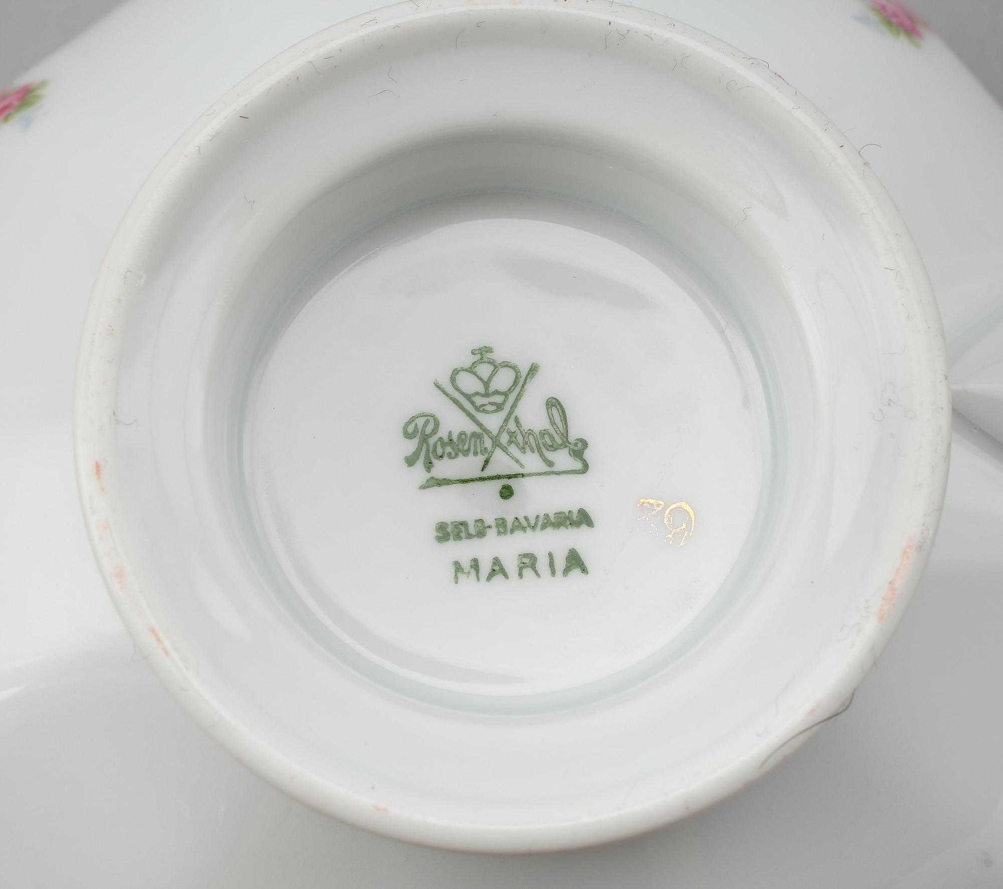 MATSERVIS, 60 delar, porslin, "Maria", Rosenthal, 1900-talets mitt.
