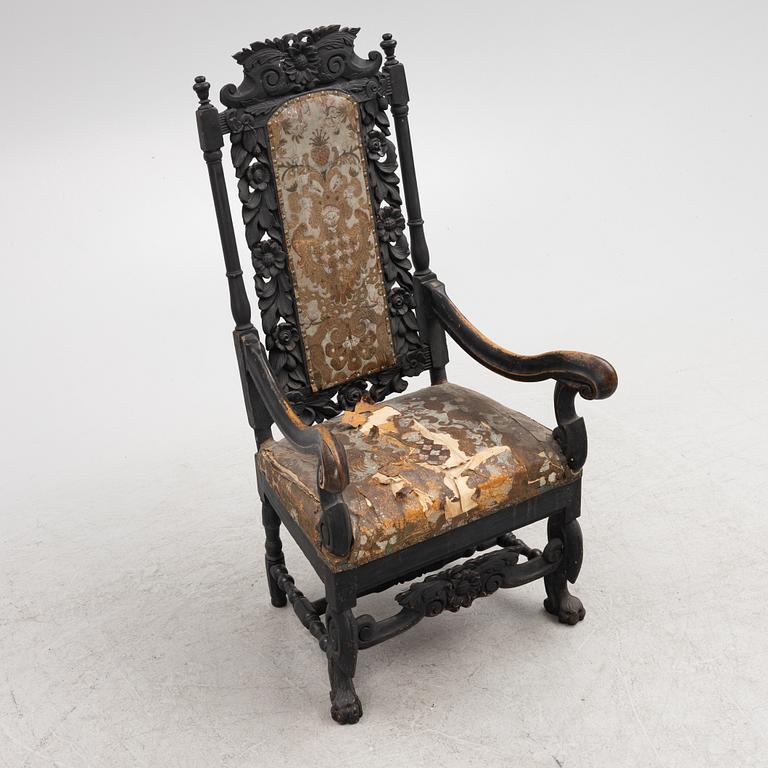 A Swedish Baroque armchair, circa 1700.
