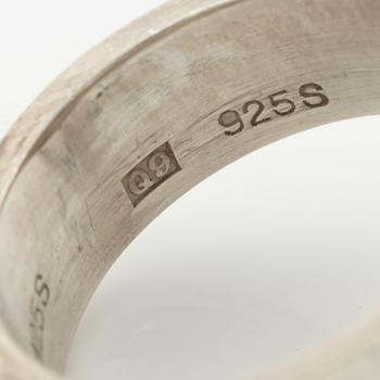 Lars Arby, three rings, sterling silver and enamel, Gothenburg 1966, 1968 and 1970.