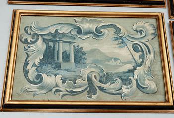 A set of 13 panels in rococo style, 20th cent.