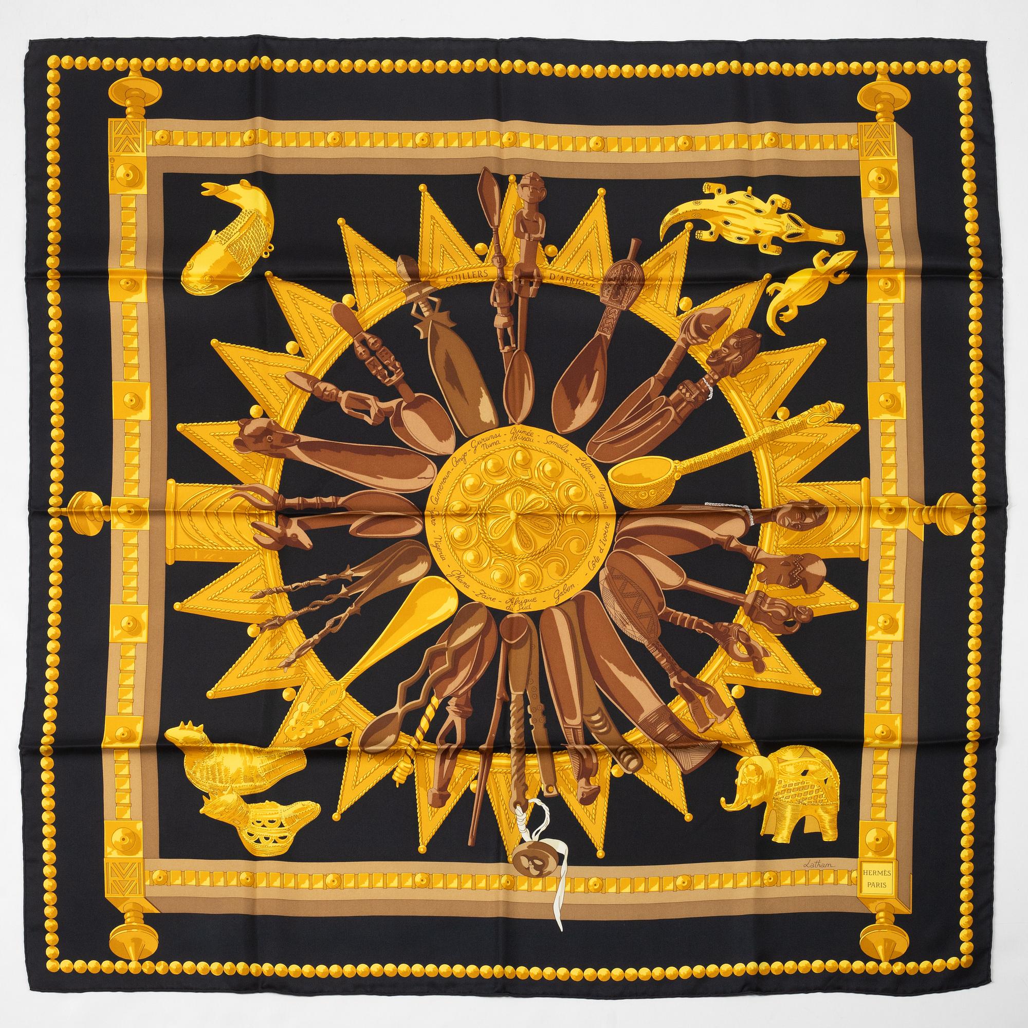 Hermès, scarf, "Cuillers d'Afrique".