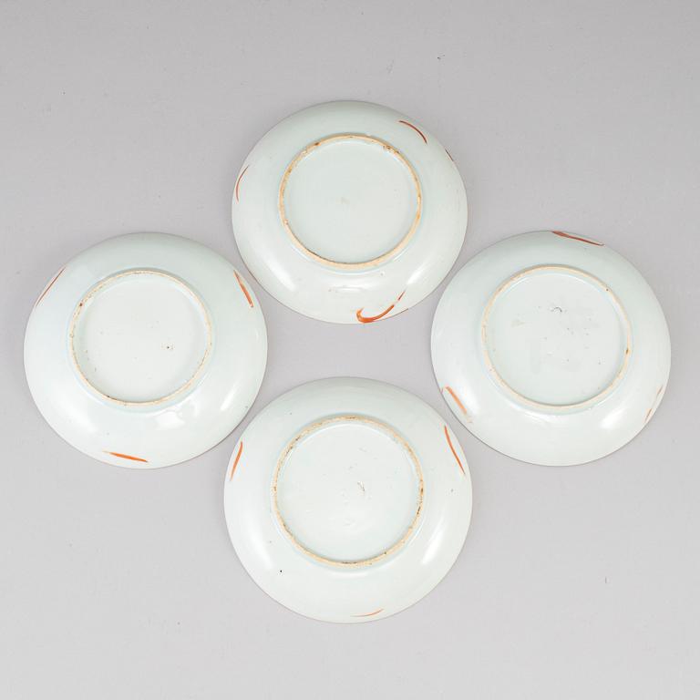 FAT, fyra stycken, porslin. Qingdynastin, 1800-tal.