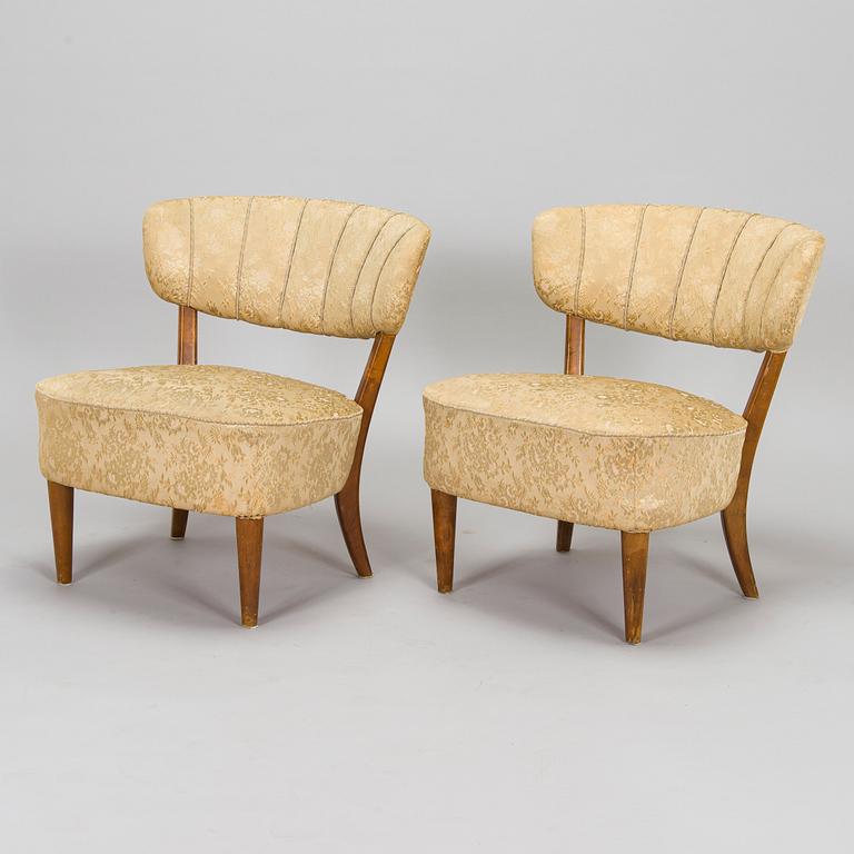 Lisa Johansson-Pape, a pair of 1940s armchairs for Oy Stockmann Ab, Keravan puusepäntehdas.