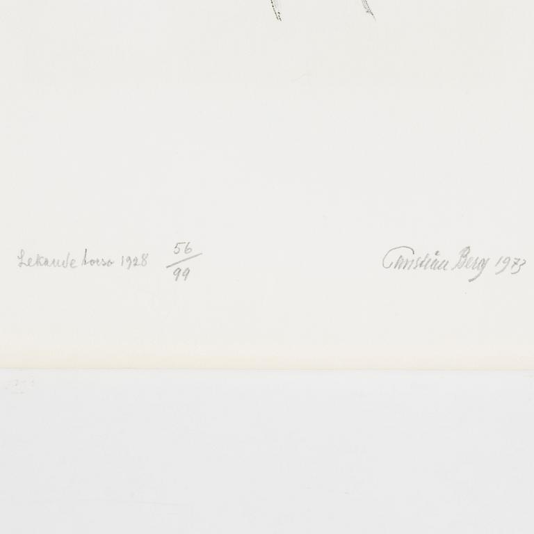 CHRISTIAN BERG, folder with five lithographs, no 56, signed 1973.