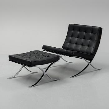 Ludwig Mies van der Rohe, a 'Barcelona' lounge chair and ottoman, Knoll Studio.