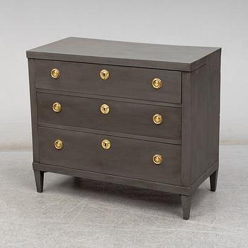 A second half of the 19th century painted chest of three drawers.