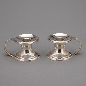 NATTLJUSSTAKAR, silver, okänd mästare, 1900-tal. Totalvikt ca 447 g.