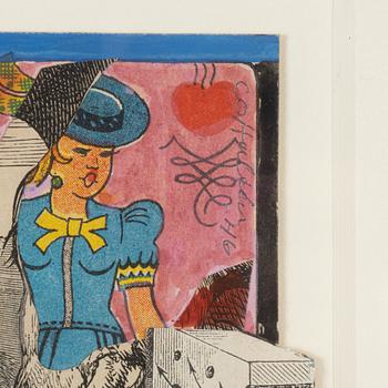 CO Hultén, mixed media and collage on paper, signed and dated -46.
