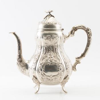 Coffee pot silver Rococo style 20th century.