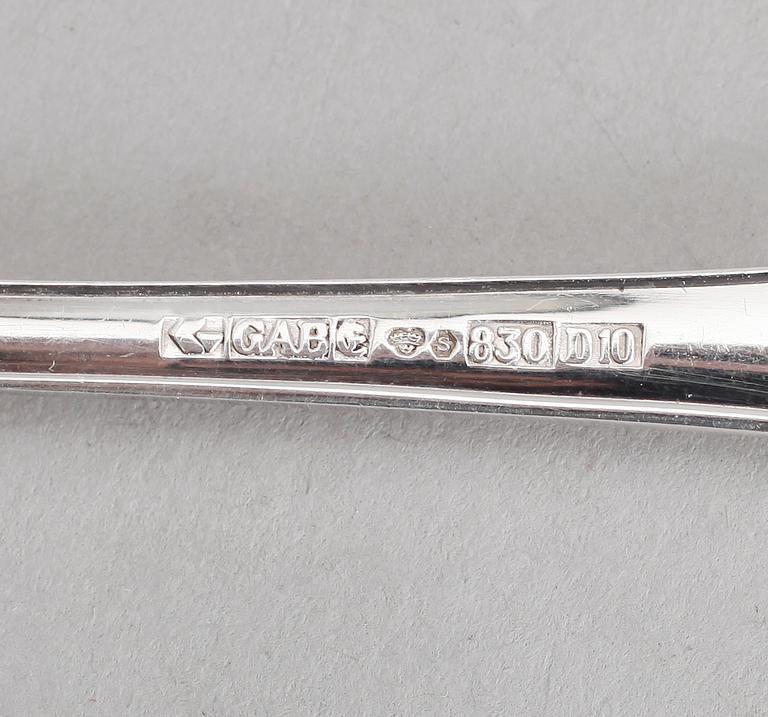 BESTICK, 16 delar, silver, GAB, Stockholm 1950-tal. Vikt ca 474 gram.
