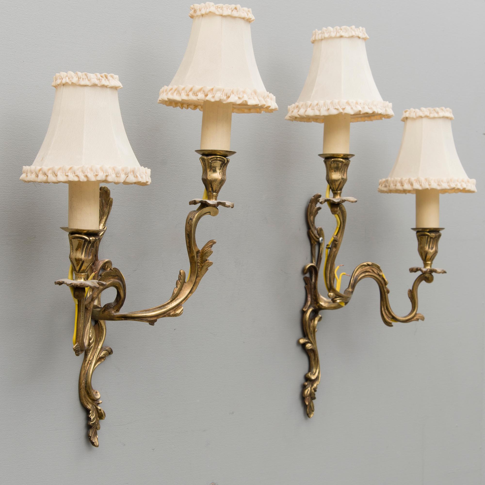 A pair of late 19th Century wall sconces.