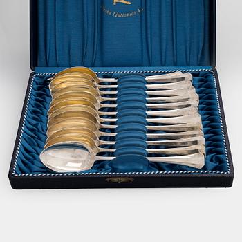 A 15-piece silver cutlery set, Sandrik, and ladle, Czechoslovakia 1929-1945.