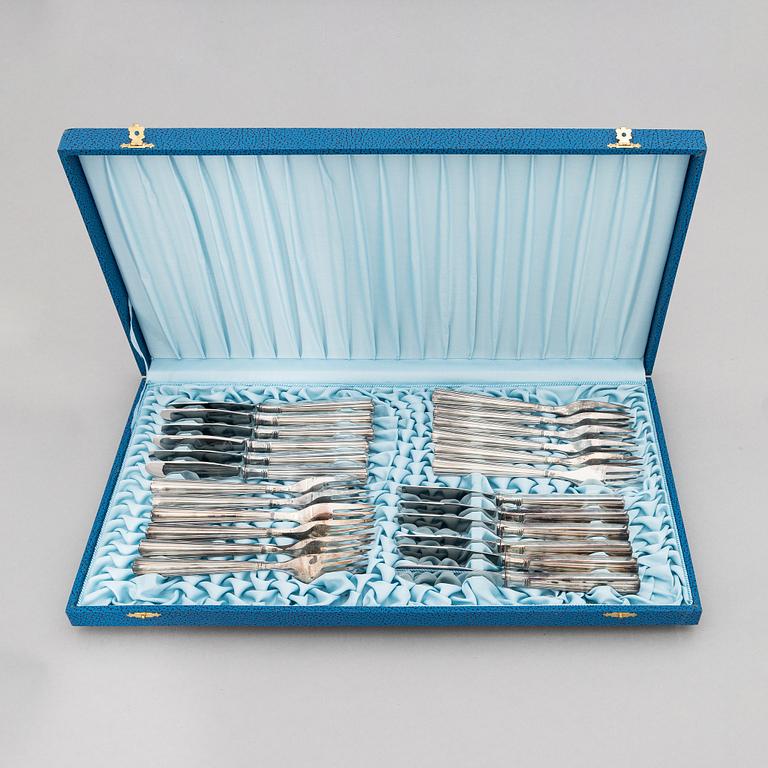 A 71-piece set of 'Margit' silver cutlery, Helsinki and Hämeenlinna, Finland 1963-68.