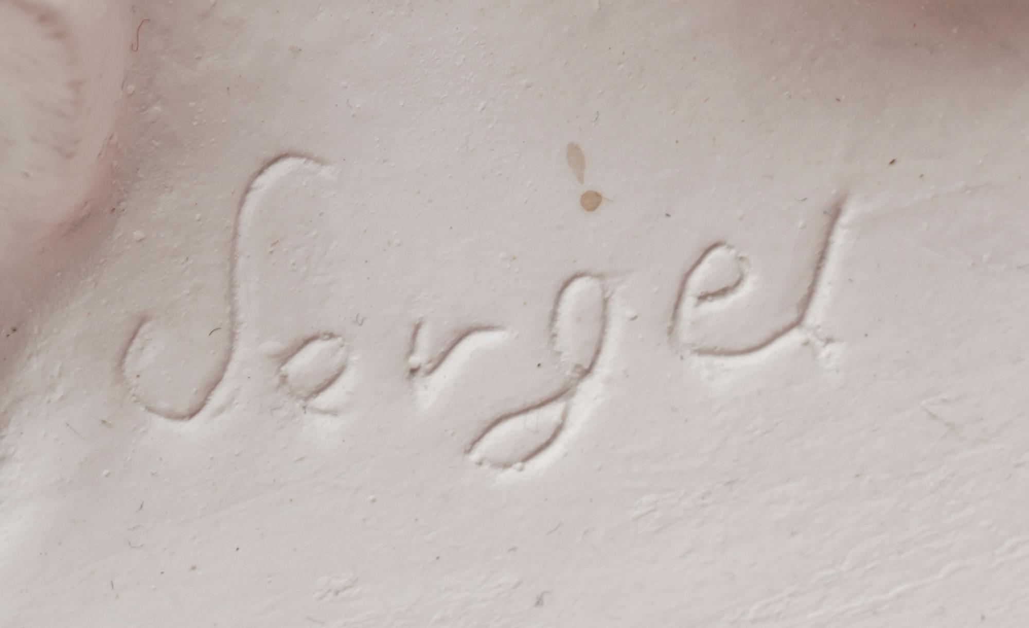 MEDALJONG, gips, efter Sergel, 1900-tal.