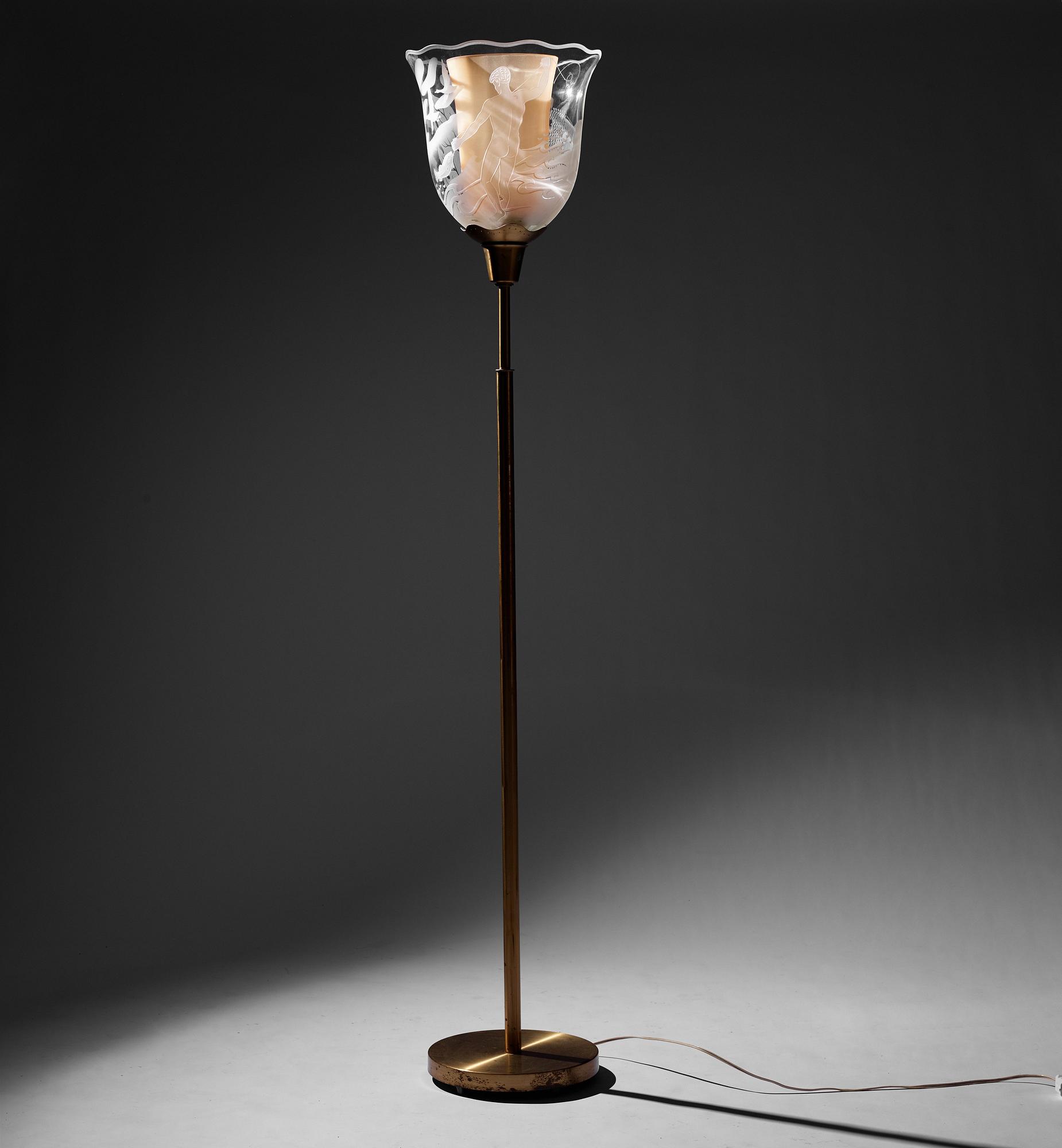 Bo Notini, golvlampa, Glössner & Co, Swedish Modern, 1940-50-tal.