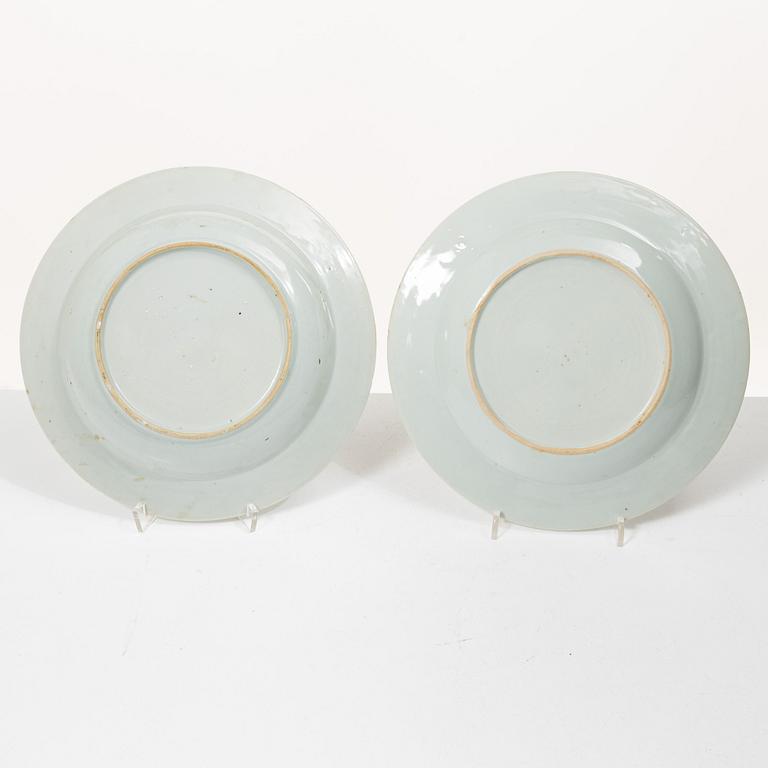 Twelve Famille Rose export porcelain plates, China, yongzheng (1722-35) & Qianlong (1736-95).
