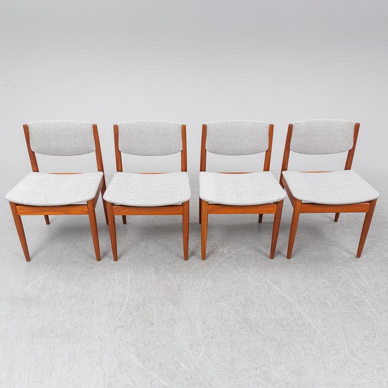 FINN JUHL, four chairs, France & Sons, Denmark.