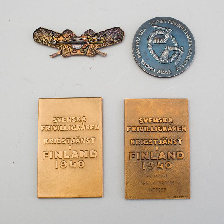 MILITARIA, 9 delar, Finska vinterkriget, 1939-40.