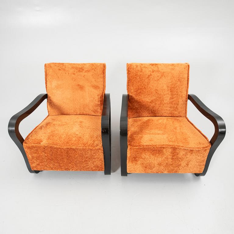 Armchairs, a pair, Art Deco style, 20th century.