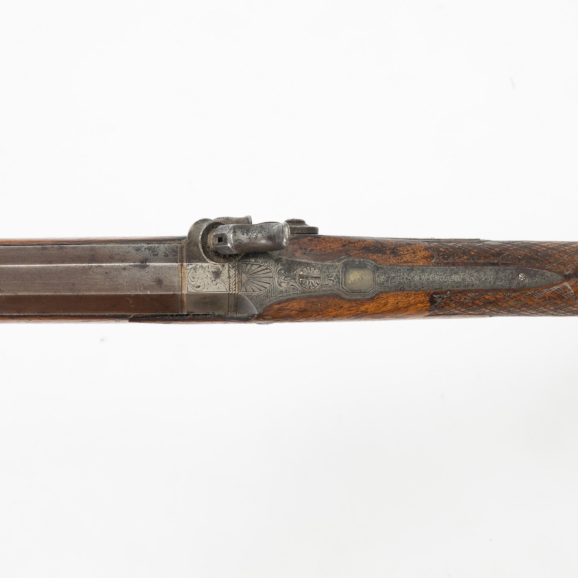 A percussion rifle, mid-19th century, Denmark.