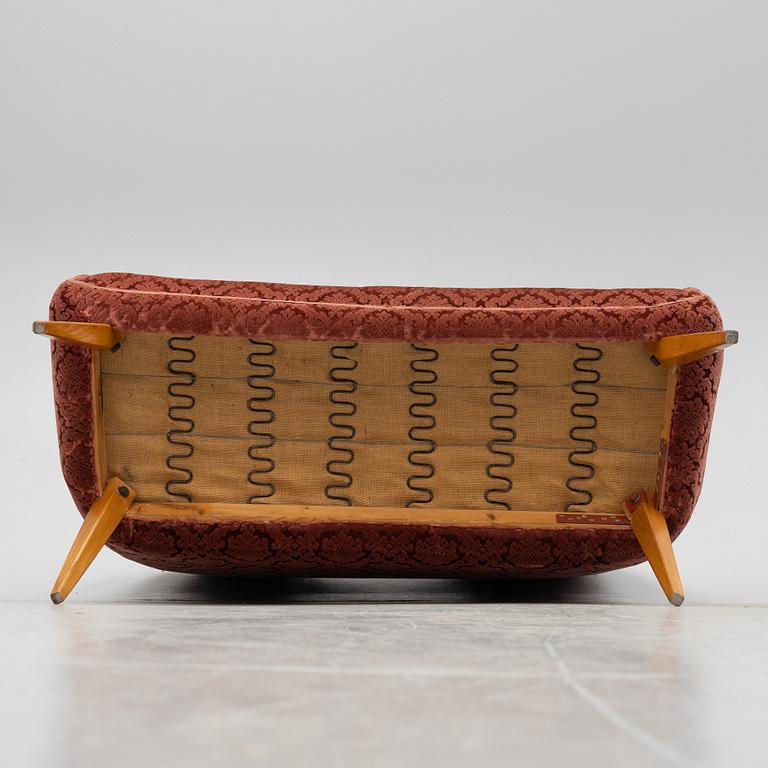 Sofa and armchair, Swedish Modern, Eks Malmö, mid-20th century.