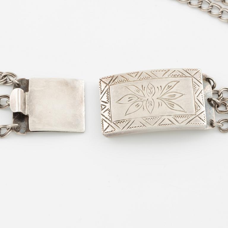 Collier, silver, folkdräktsmycke.