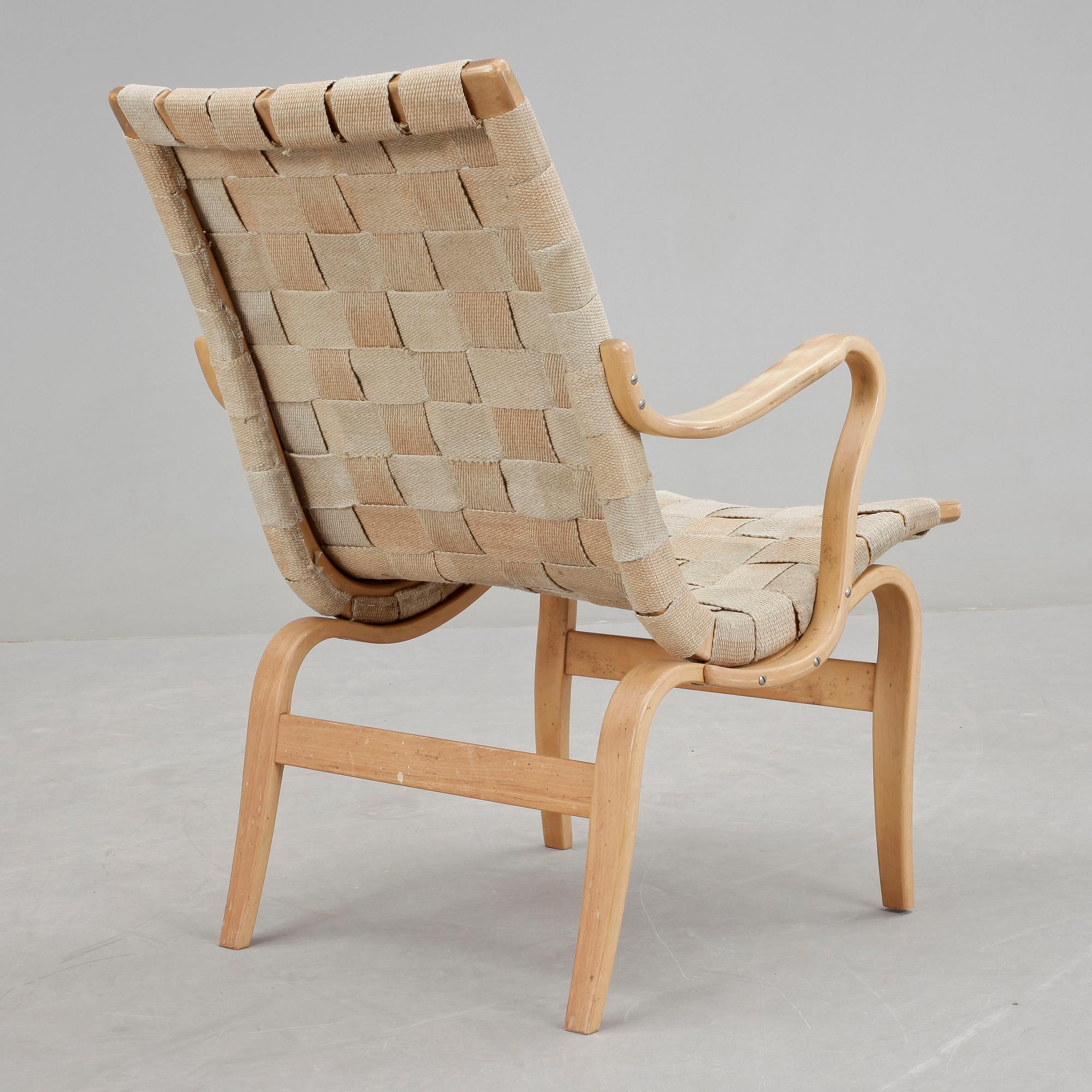 KARMSTOL, "Eva", Bruno Mathsson, Firma Karl Mathsson Värnamo, 1973.