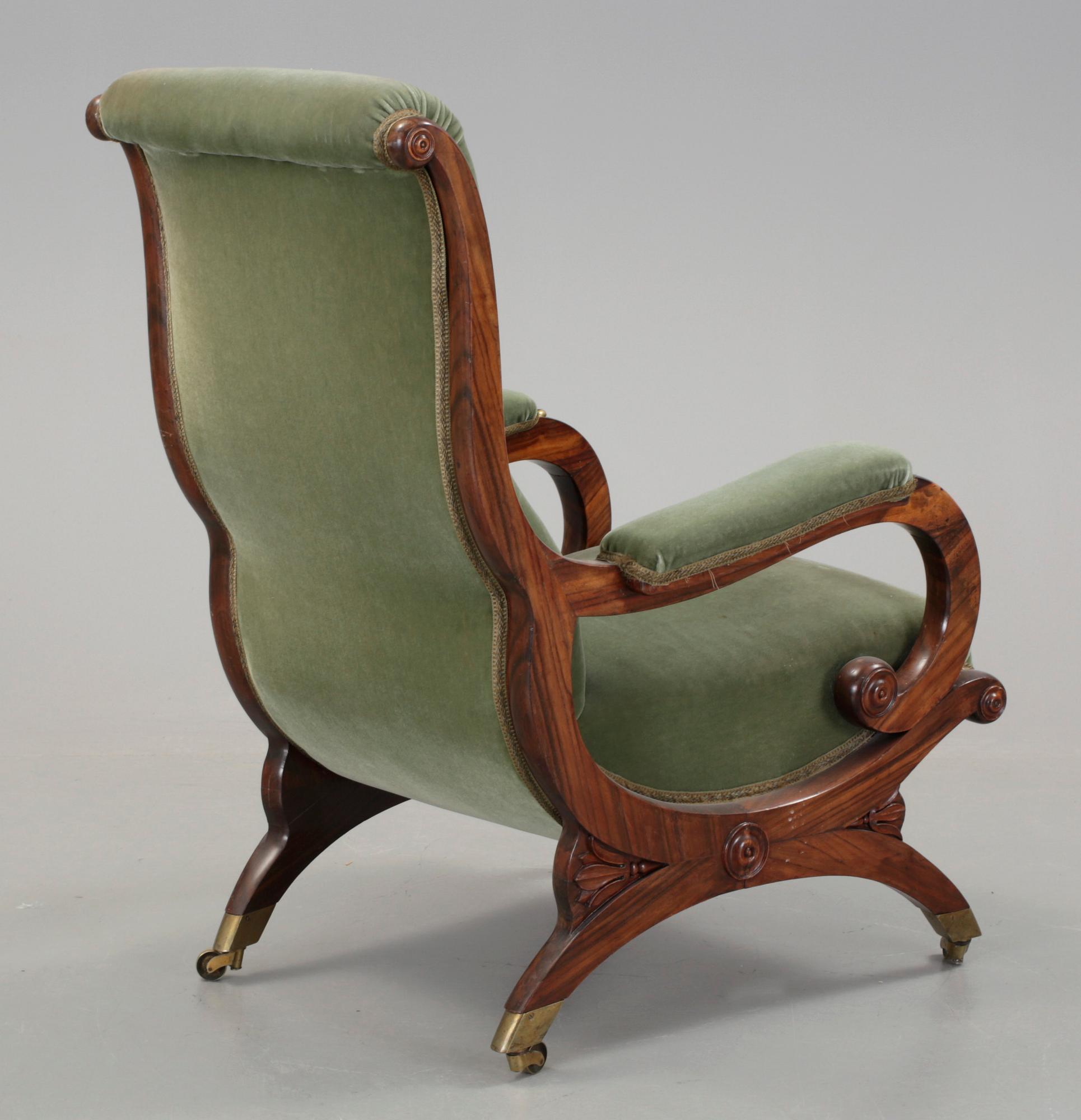 LÄSFÅTÖLJ, senempire, 1800-talets mitt.