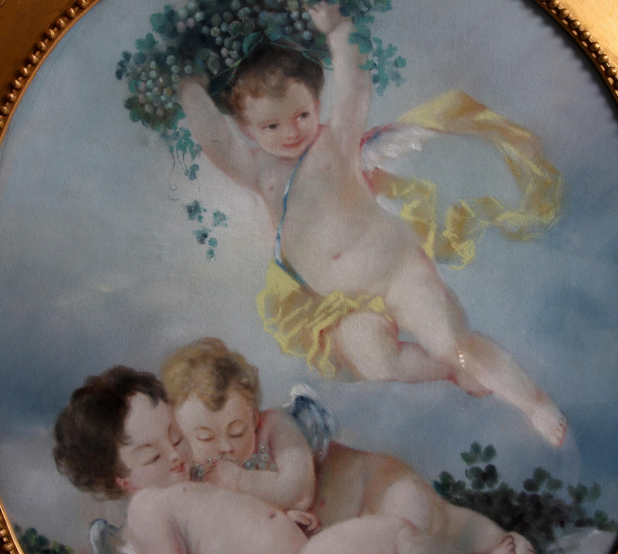 OKÄND KONSTNÄR, pasteller, ett par, efter Boucher. 1800/1900-tal.