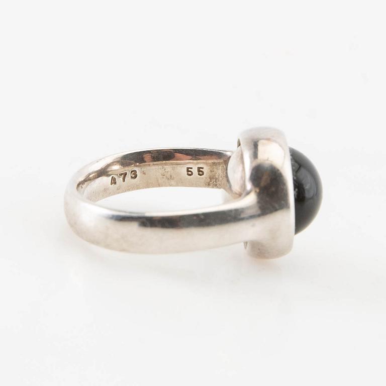 Georg Jensen, Regitze Overgaard, ring, silver and black stone.