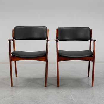 Eight rosewood armchairs by Erik Buch for Oddense Maskinsnedkeri A-S.