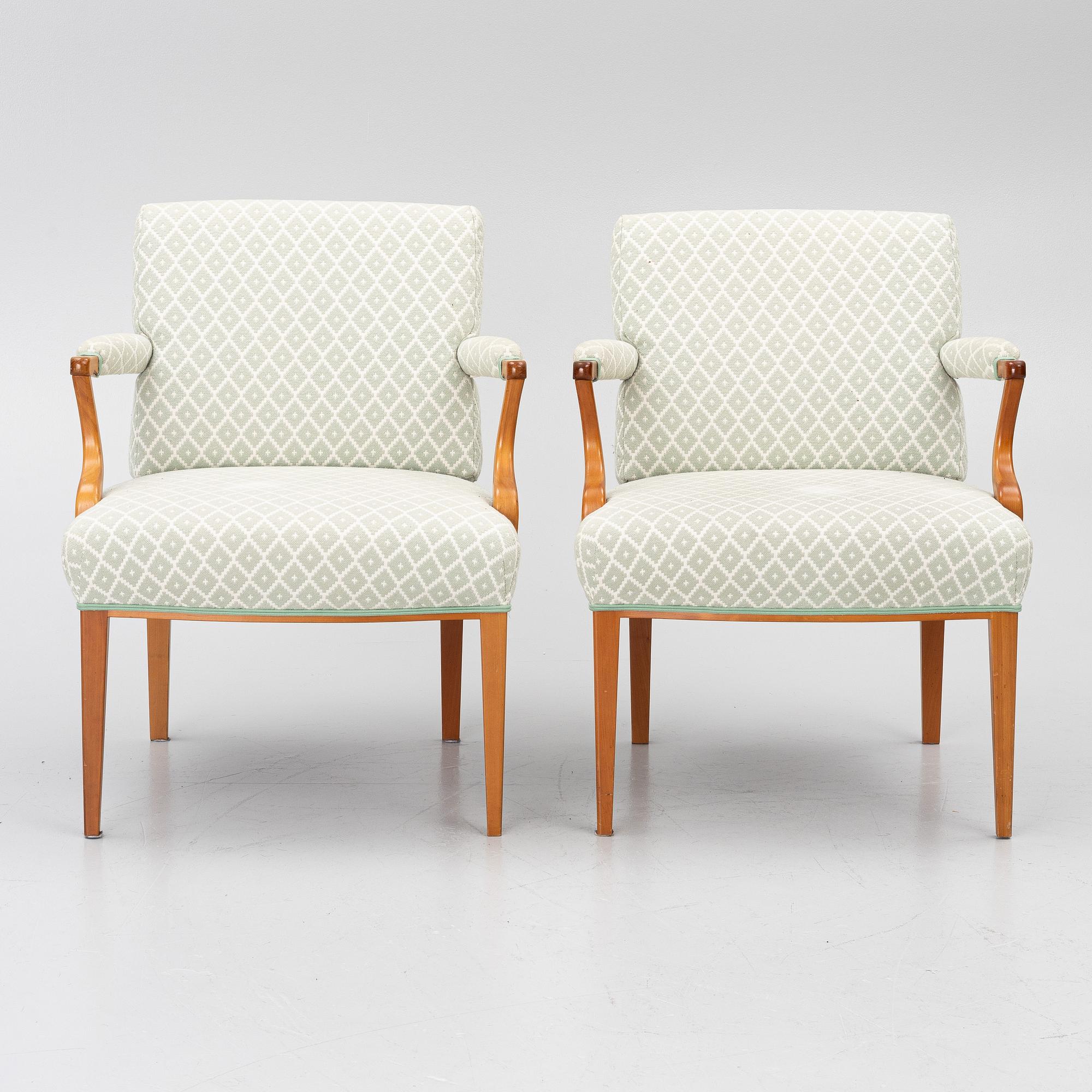 Josef Frank, a pair of model 969 armchairs, Svenskt Tenn.