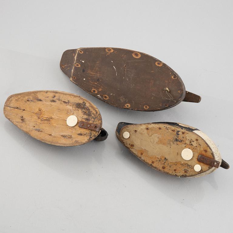 A set of three decoy ducks, first half of the 20th Century.