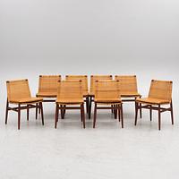 Jørgen Høj, 8 chairs, Thorald Madsen  Snedkeri, Denmark 1950s.