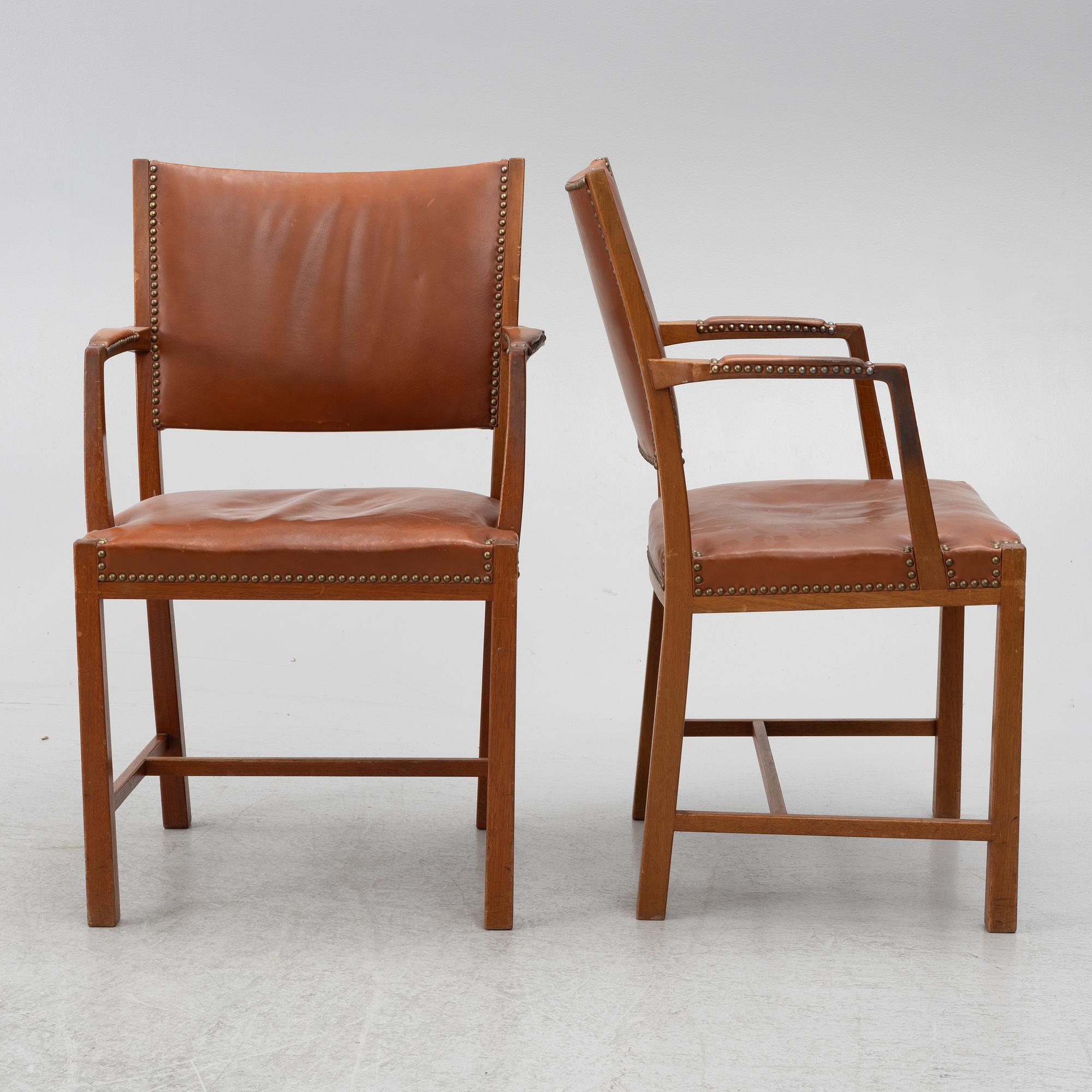 Six amchairs, Ernst Bergholm, Västervik, mid-20th century.