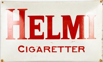 A 'Helmi cigaretter' advertising sign, early 20th Century.