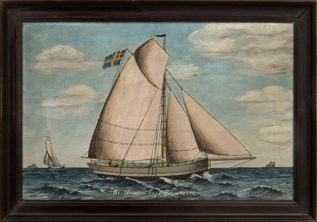 Unknown artist 20th century, "The ship Belöningen, Brantevik".