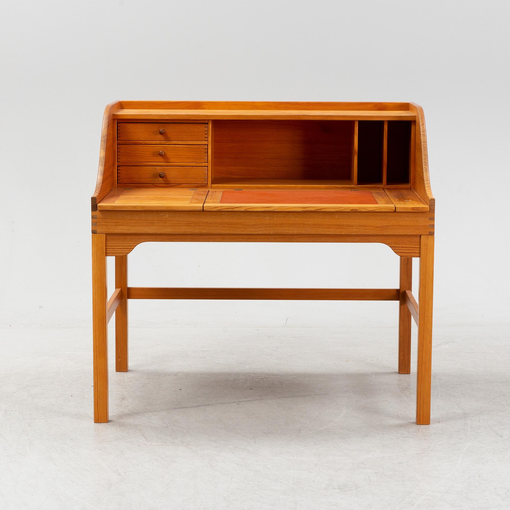 Andreas Hansen, an oregon pine secretaire, Hadsten Träindusti, Denmark, mid 20th century.