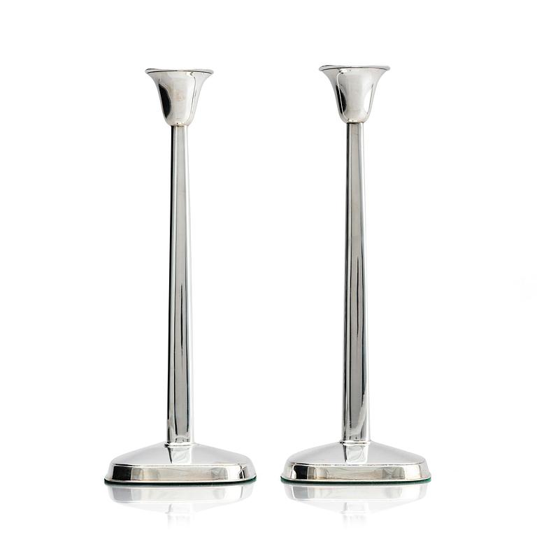Sven-Arne Gillgren, a paif of silver candelsticks, design Sven-Arne Gillgren, company Guldsmedsaktiebolaget, Stockholm 1965.