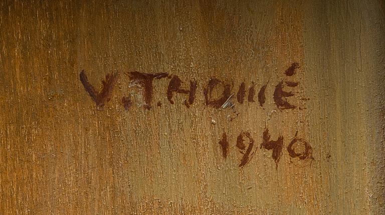 VERNER THOMÉ, öljy levylle, signeerattu ja päivätty 1940.